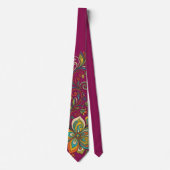 Retro Flower Power Ranken Rand 2 Stropdas (Voorkant)