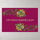 Retro Flower Power Ranken Rand 2 + uw tekst Poster (Voorkant)