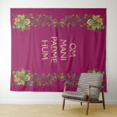 Retro Flower Power Ranken Rand 2 + uw tekst Wandkleed (In Situ (horizontaal))