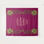 Retro Flower Power Ranken Rand 2 + uw tekst Wandkleed (Voorkant (horizontaal))