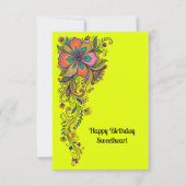 Retro Flower Power Ranken Rand 6 + jouw tekst (Voorkant)