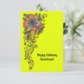 Retro Flower Power Ranken Rand 6 + jouw tekst (Staand voorkant)