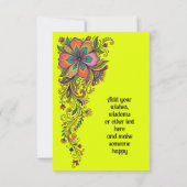 Retro Flower Power Ranken Rand 6 + jouw tekst (Achterkant)