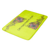 Retro Flower Power Ranken Rand 6 + jouw tekst Badmat (Gekanteld)