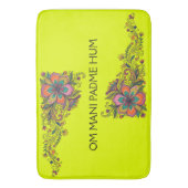 Retro Flower Power Ranken Rand 6 + jouw tekst Badmat (Voorkant Verticaal)
