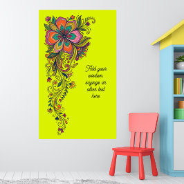 Retro Flower Power Ranken Rand 6 + jouw tekst Poster