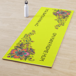 Retro Flower Power Ranken Rand 6 + jouw tekst Yogamat