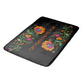 Retro Flower Power Rankken Rand 19 + jouw tekst Badmat (Gekanteld)