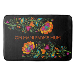 Retro Flower Power Rankken Rand 19 + jouw tekst Badmat