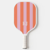 Retro Flower Power Roze & Sinaasappel Geometrisch Pickleball Paddle (Achterkant)