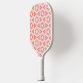 Retro Flower Power Roze & Sinaasappel Geometrisch Pickleball Paddle (Links)
