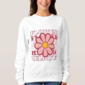 Retro Flower Power T-shirt | stoutmoedige typograf (Voorkant)