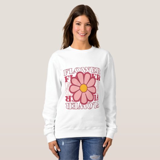 Retro Flower Power T-shirt | stoutmoedige typograf (Voorkant volledig)