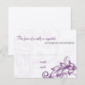 Retro Flower-reactiekaart RSVP Kaartje (Voorkant / Achterkant)