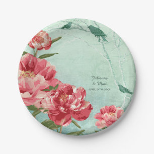  Retro Flower Reception Dinnerware Peony Papieren Bordje