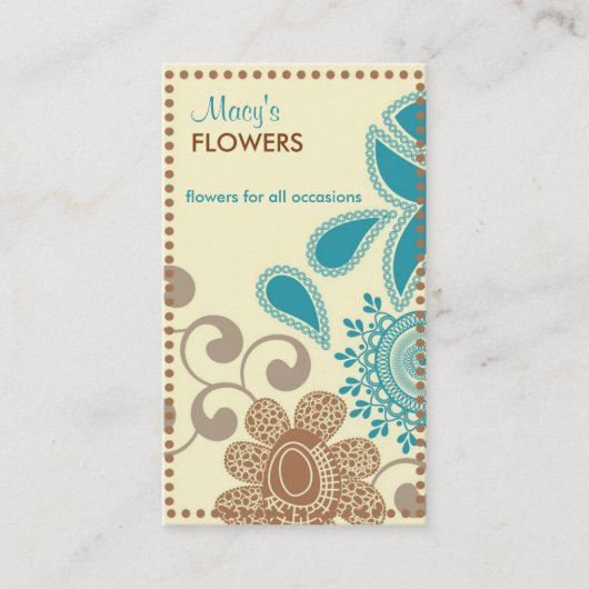 Retro Flower Shop Visitekaartjes (Voorkant)
