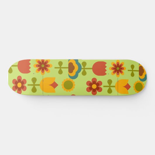Retro Flower Skateboard Deck - Skateboard (Horizontaal)