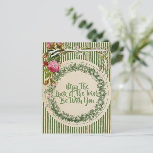 Retro Flower St Patrick's Day Briefkaart (Staand voorkant)