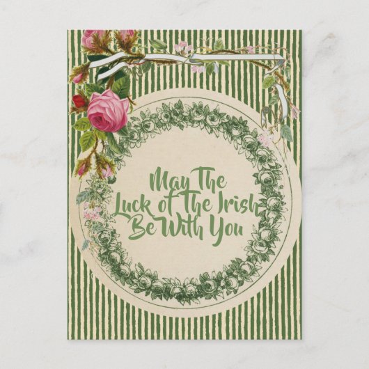 Retro Flower St Patrick's Day Briefkaart (Voorkant)