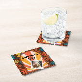 Retro Flower Sunrise Foto Verjaardagspapier Onderz Kartonnen Onderzetters (Insitu)