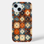Retro Flower Tegel Pattern Telefoonhoesje Case-Mate iPhone Case (Achterkant)