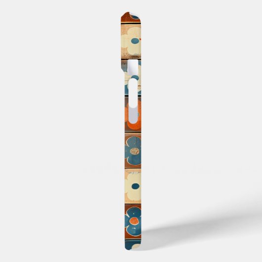 Retro Flower Tegel Pattern Telefoonhoesje Case-Mate iPhone Case (Achterkant / Links)