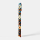 Retro Flower Tegel Pattern Telefoonhoesje iPhone 15 Case (Rechterkant)