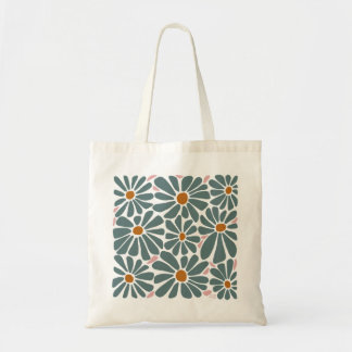 Retro Flower van Mossy Moose Prints Tote Bag
