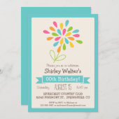 Retro Flower Volwassen Verjaardagsfeest Kaart (Voorkant / Achterkant)