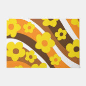 Retro Flower Wave #1 #retro #decor #art Deurmat (Voorkant)