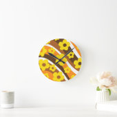 Retro Flower Wave #1 #retro #decor #art Ronde Klok (Huis)