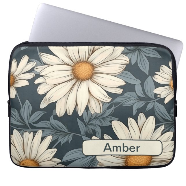Retro Flowers 10 laptophoes Laptop Sleeve (Voorkant)