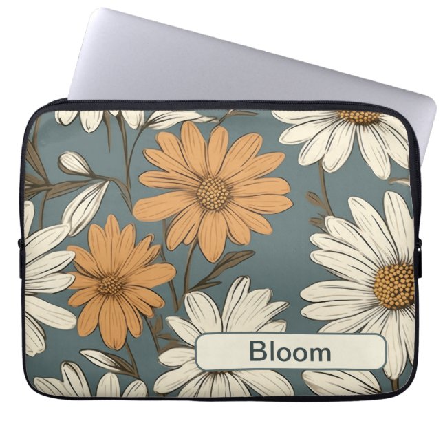 Retro Flowers 12 laptophoes Laptop Sleeve (Voorkant)