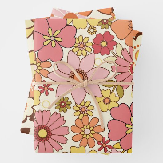 Retro Flowers 1960 - 3 vellen set (In situ)