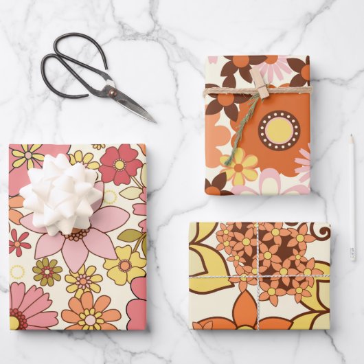 Retro Flowers 1960 - 3 vellen set (Voorkant)