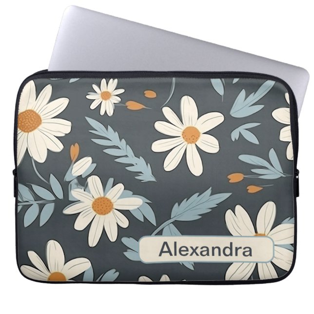 Retro Flowers 2 laptophoes Laptop Sleeve (Voorkant)