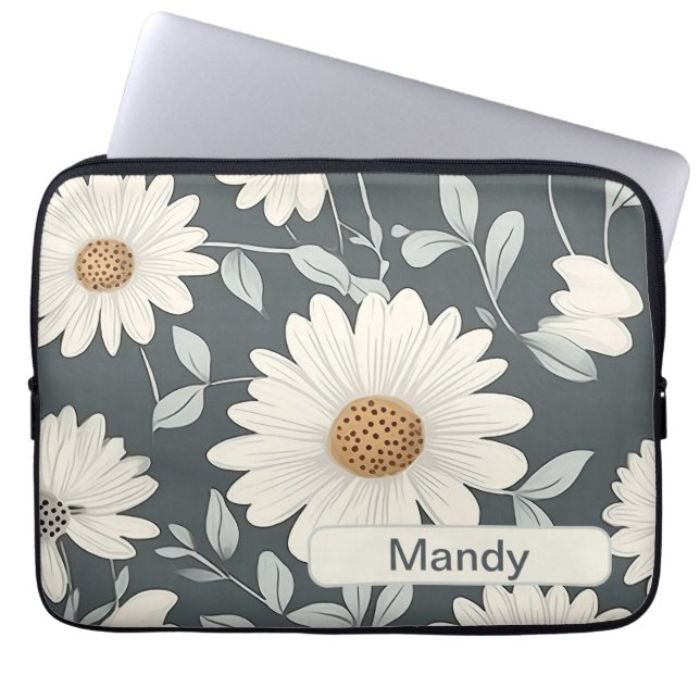 Retro Flowers 3 laptophoes Laptop Sleeve (Voorkant)