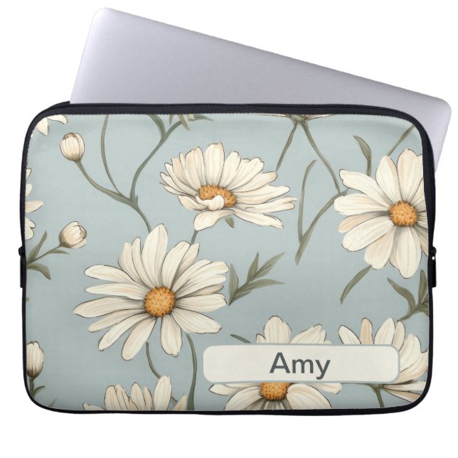 Retro Flowers 4 laptophoes Laptop Sleeve (Voorkant)