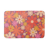 Retro Flowers 60s 70s Aesthetisch Floral Pattern Badmat (Voorkant)