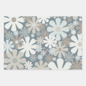 Retro Flowers 60s 70s Aesthetisch Floral Pattern Inpakpapier Vel (Voorkant 3)