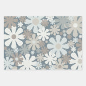 Retro Flowers 60s 70s Aesthetisch Floral Pattern Inpakpapier Vel (Voorkant 2)