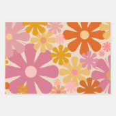 Retro Flowers 60s 70s Aesthetisch Floral Pattern Inpakpapier Vel (Voorkant 2)