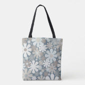Retro Flowers 60s 70s Aesthetisch Floral Pattern Tote Bag (Achterkant)