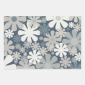 Retro Flowers 60s 70s Aesthetische Florale Patrone Inpakpapier Vel (Voorkant 3)