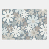 Retro Flowers 60s 70s Aesthetische Florale Patrone Inpakpapier Vel (Voorkant 2)