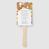 Retro Flowers 60's 70's Arch Wedding Program Handwaaier (Achterkant)