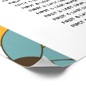 Retro Flowers 60's 70's Arch Wedding Seating Chart Poster (Hoek)