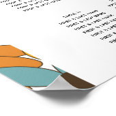 Retro Flowers 60's 70's Arch Wedding Seating Chart Poster (Hoek)