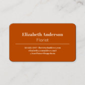 Retro Flowers 60s 70s Verbrand Sinaasappel Visitekaartje (Voorkant)