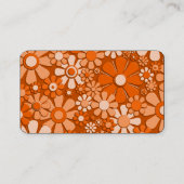 Retro Flowers 60s 70s Verbrand Sinaasappel Visitekaartje (Achterkant)